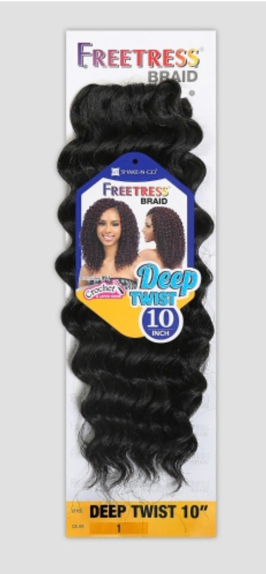 FreeTress Synthetic Hair Crochet Braids Deep Twist 10"