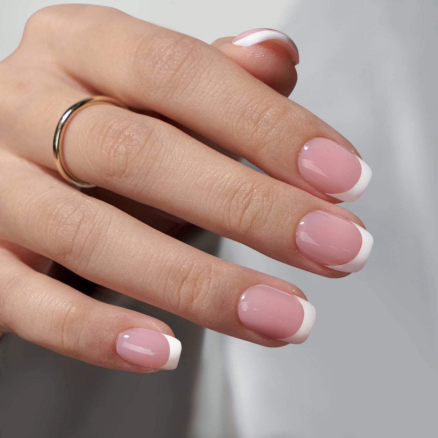 Leopard French Press On Nails | Short Almond Square Brown