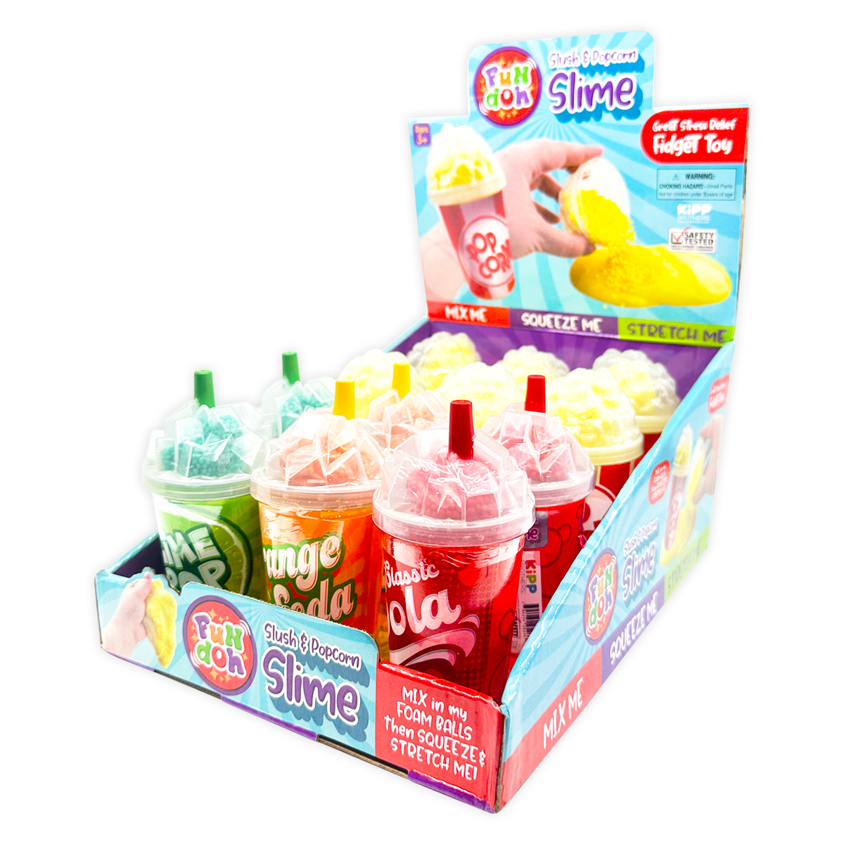 Fun Doh Slush and Popcorn Slime Assortment- 12/Display