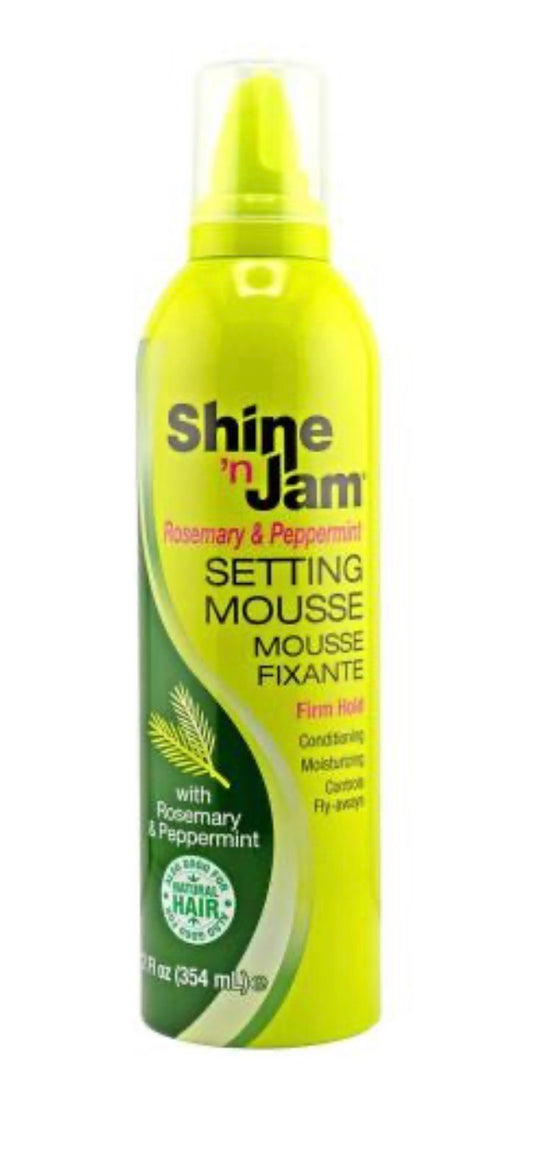 Ampro Shine 'n Jam Setting Mousse Rosemary & Peppermint Firm Hold 12oz/ 354ml
