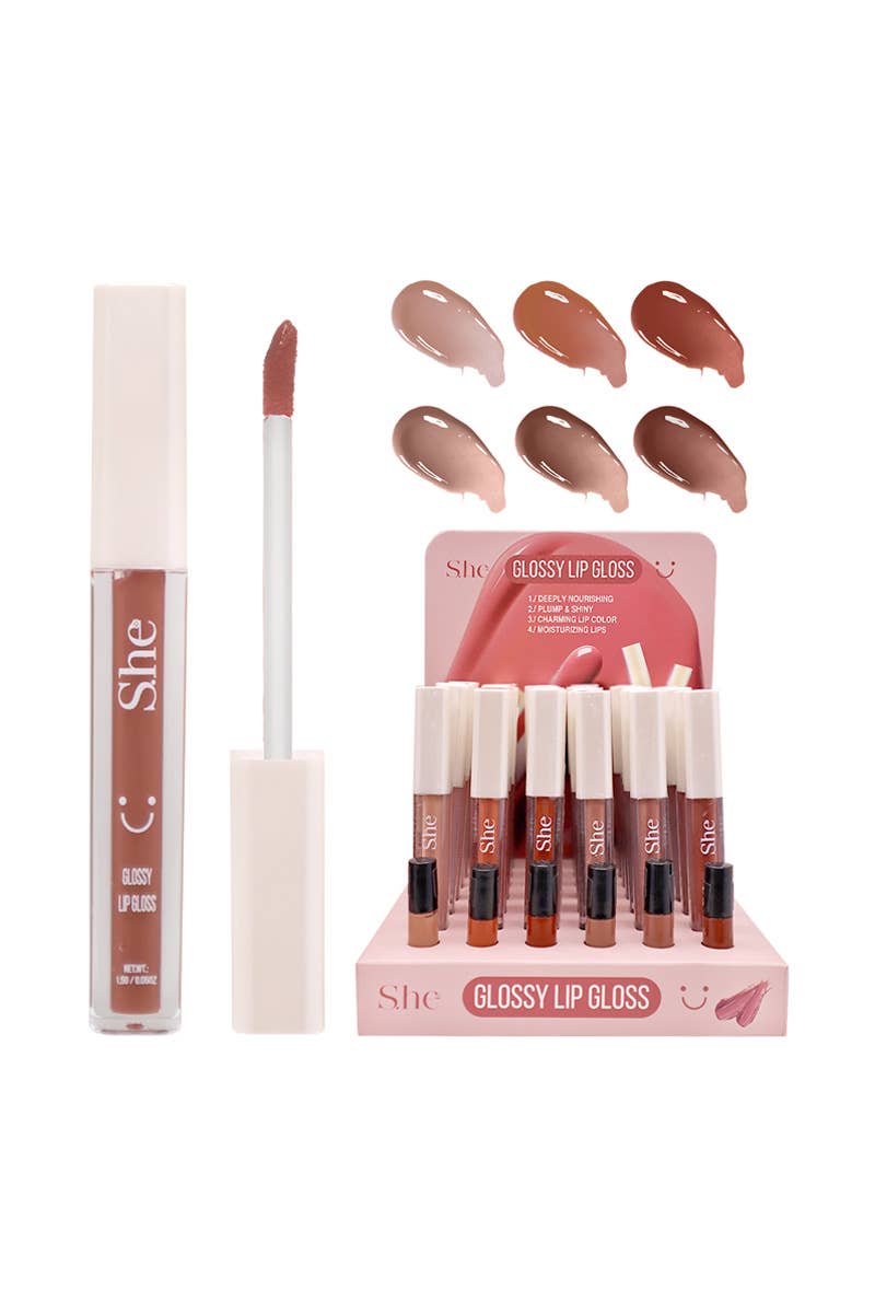 SHE LG1056 Nude Glossy Lip Gloss -