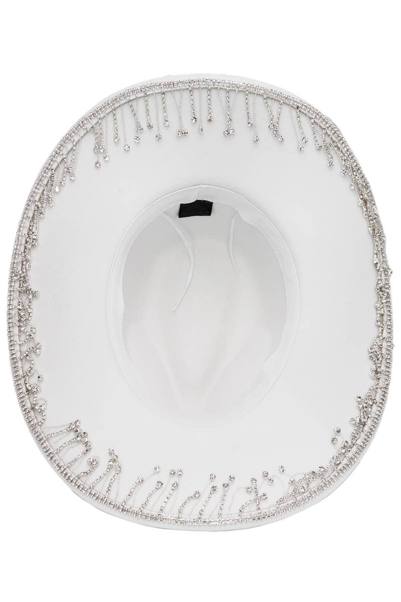 Crystal Bling Rhinestone Chain Fringe Trim Cowboy Hat