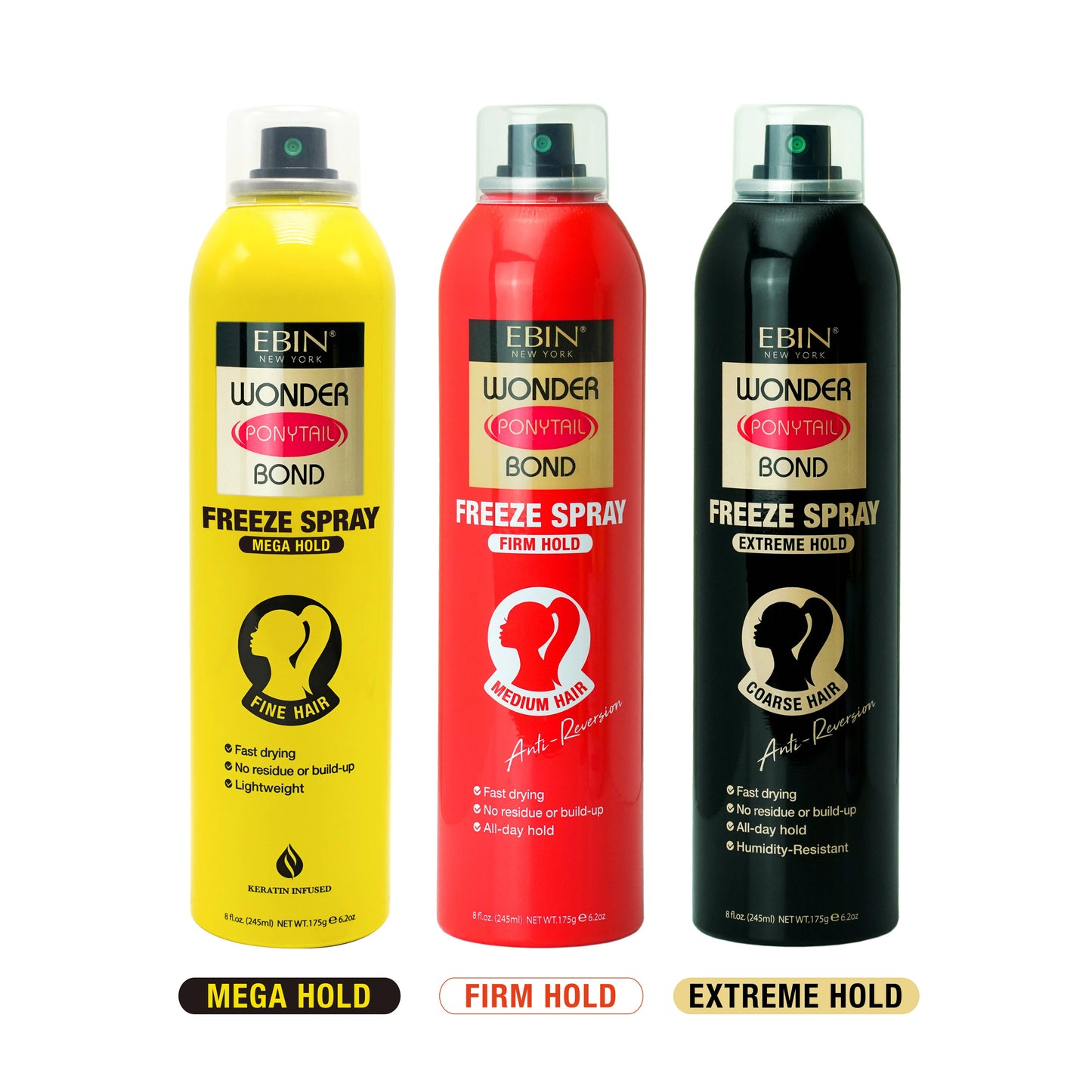 Wonder Ponytail Bond Freeze Spray - Mega Hold 8oz/ 245ml