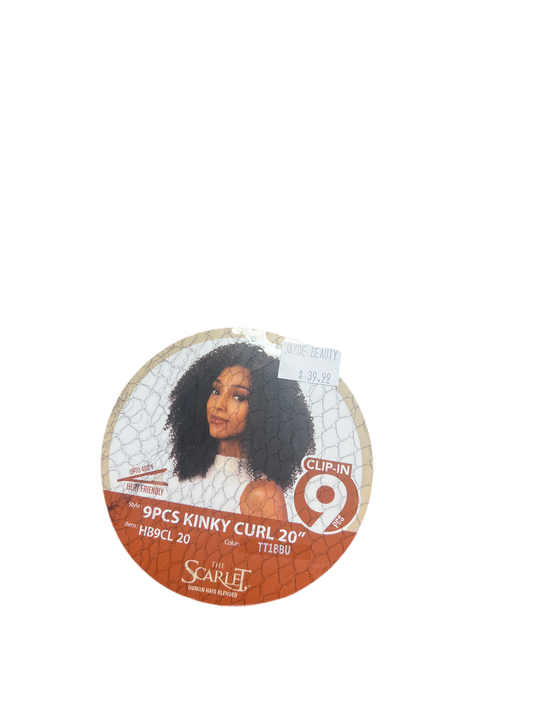 Scarlett clip in kinky curly 20” 1b/burgundy