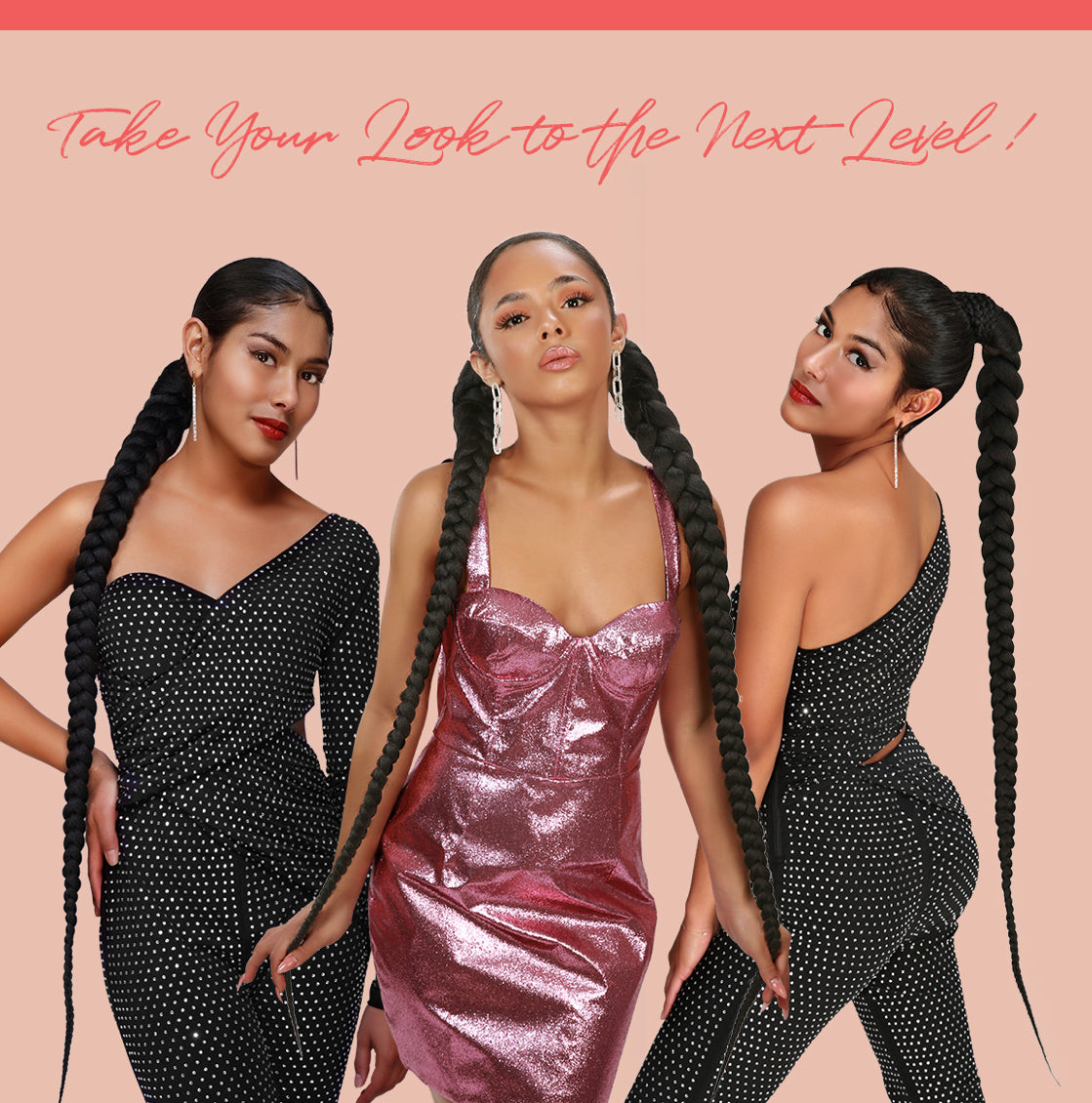 Instant Glitz Ponytail Wrap and Go Long Braided Ponytail 42"