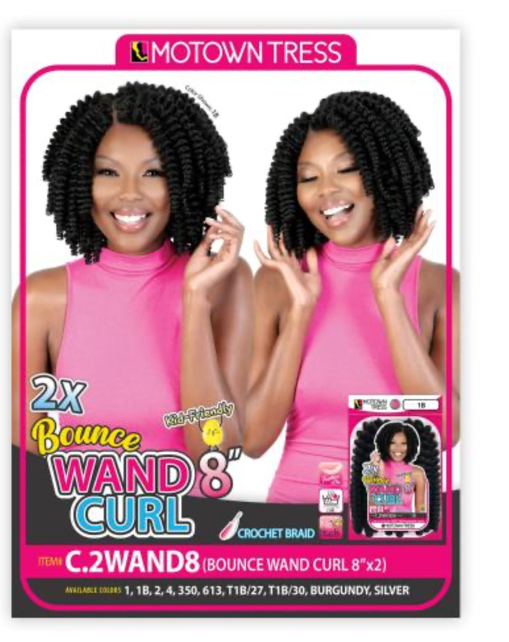 Motown Tress Crochet Braids 2X Wand Curl 8" (C.2WAND8)