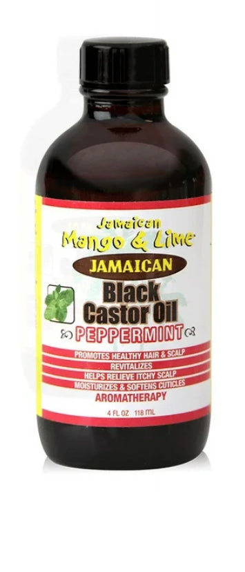 Jamaican Mango & Lime Black Castor Oil with Peppermint, 4 fl. oz., Dry Hair, Unisex