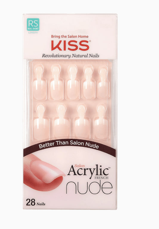 KISS 28PC ACRYLIC FRENCH NUDE NAIL (PC)