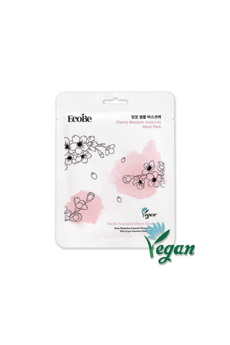 EcoBe Cherry Blossom Ampoule Mask Deeply Nourish - 10 pcs