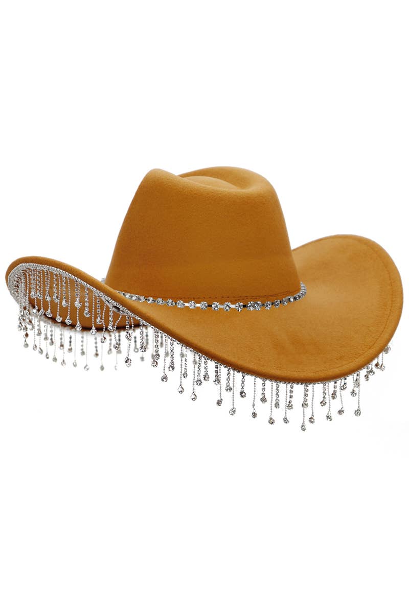Crystal Bling Rhinestone Chain Fringe Trim Cowboy Hat