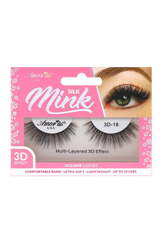 AMORUS 3D-18 Silk Mink Volume Eyelashes -