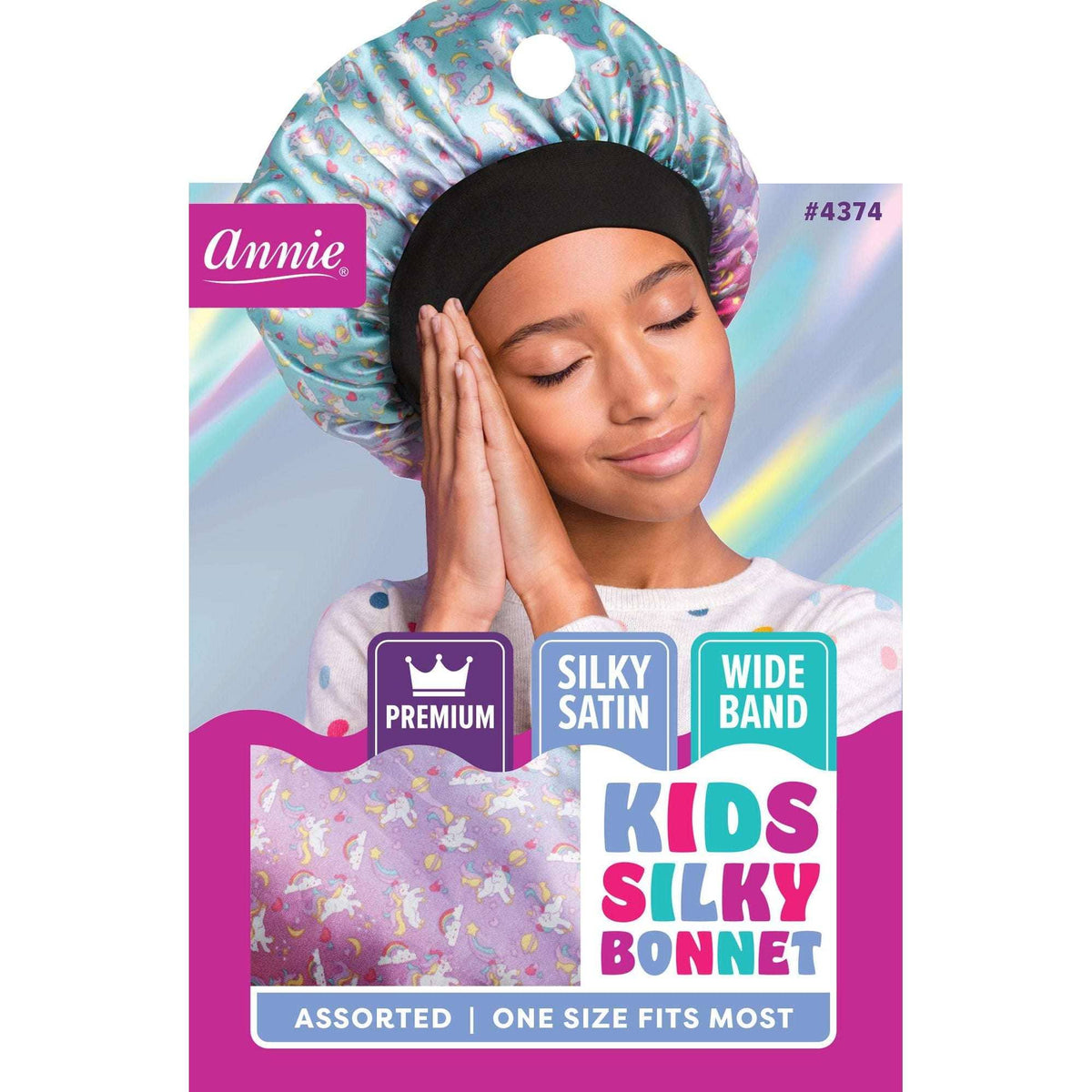 Annie Premium Kid's Silky Wide Edge Bonnet Dual Layer Asst
