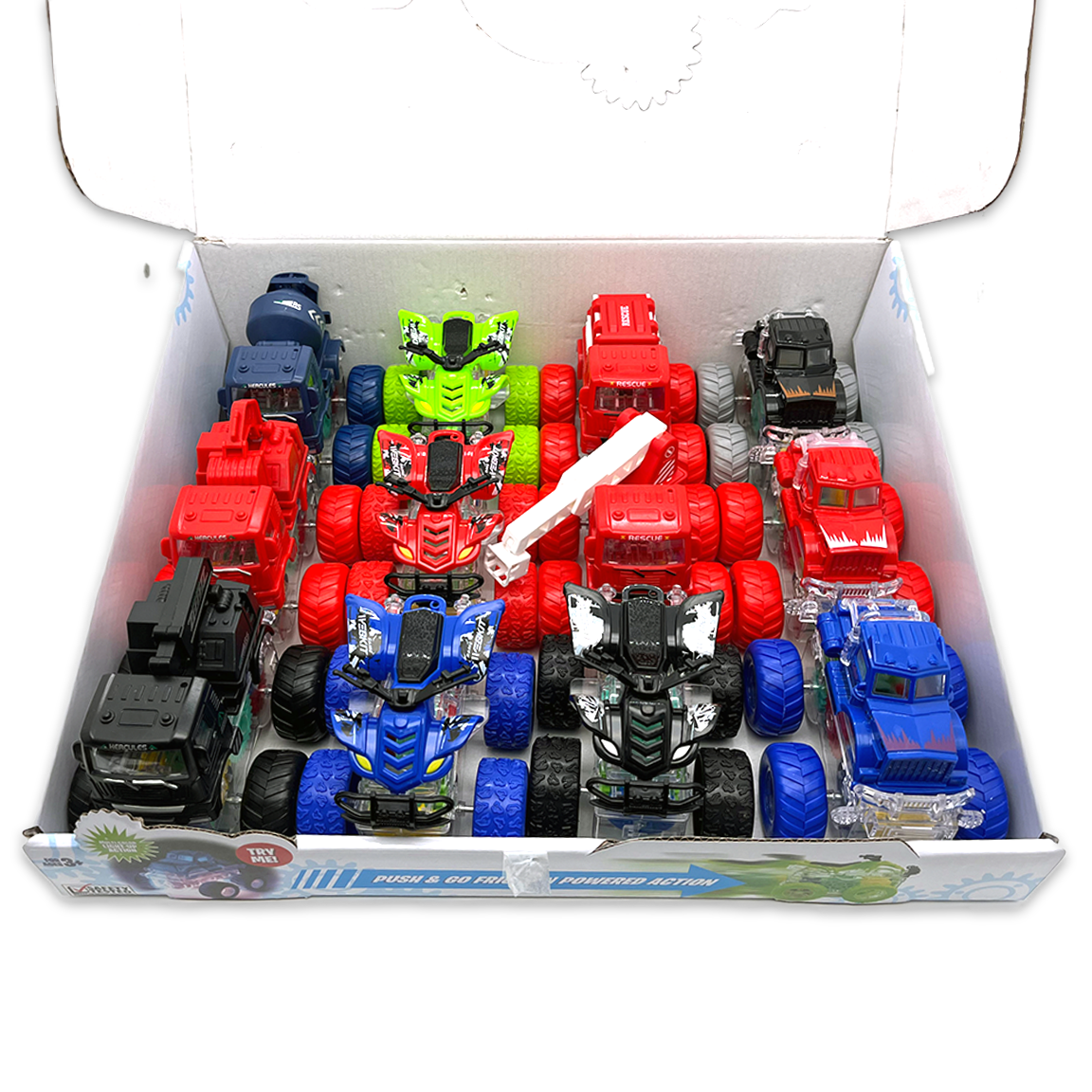 LIGHT UP VEHICLES TOY FRICTION POWER CARS- 12/DISPLAY