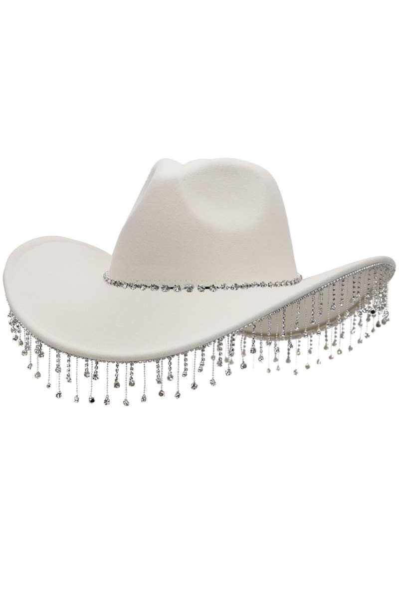 Crystal Bling Rhinestone Chain Fringe Trim Cowboy Hat