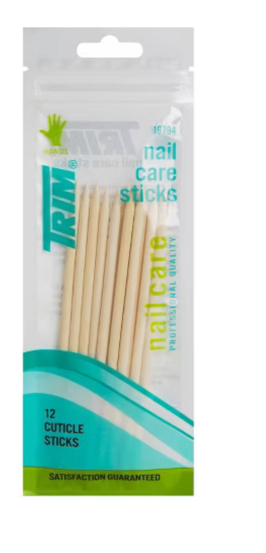 Trim Wood Nail Care Cuticle Sticks - 12pc