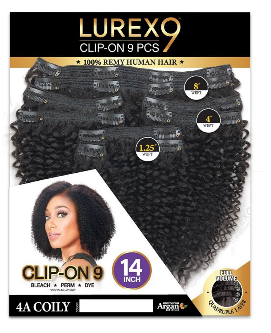 Lurex clip on 9pcs