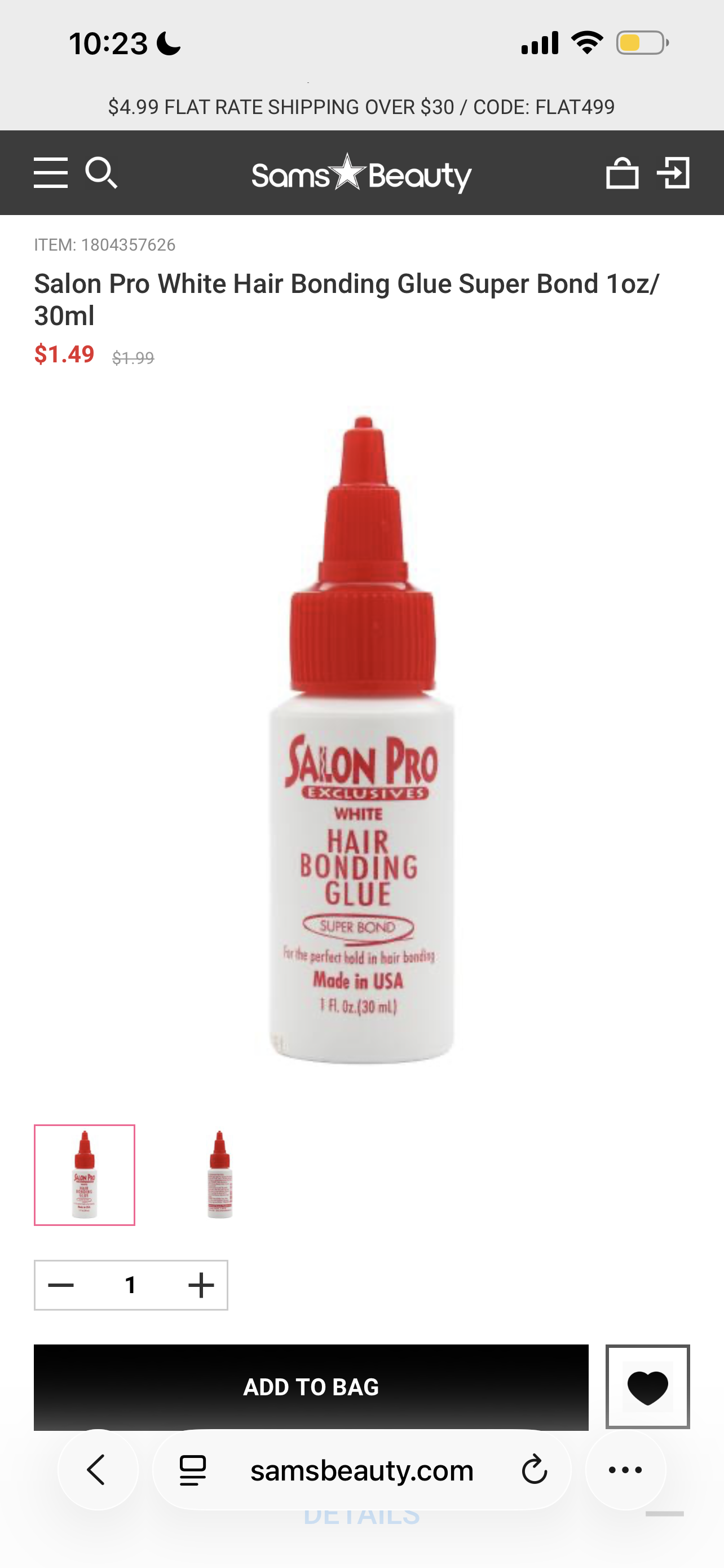 Salon Pro White Hair Bonding Glue Super Bond 1oz/ 30ml