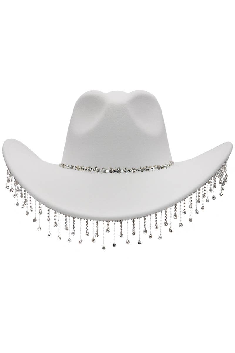 Crystal Bling Rhinestone Chain Fringe Trim Cowboy Hat