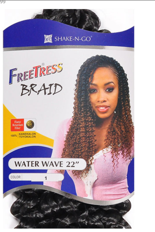 FreeTress Synthetic Hair Crochet Braids Water Wave 22"