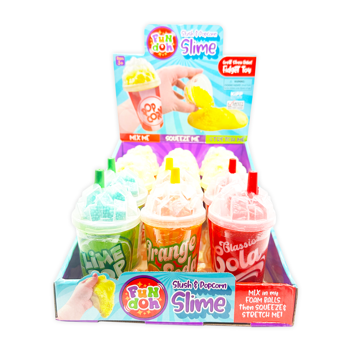 Fun Doh Slush and Popcorn Slime Assortment- 12/Display