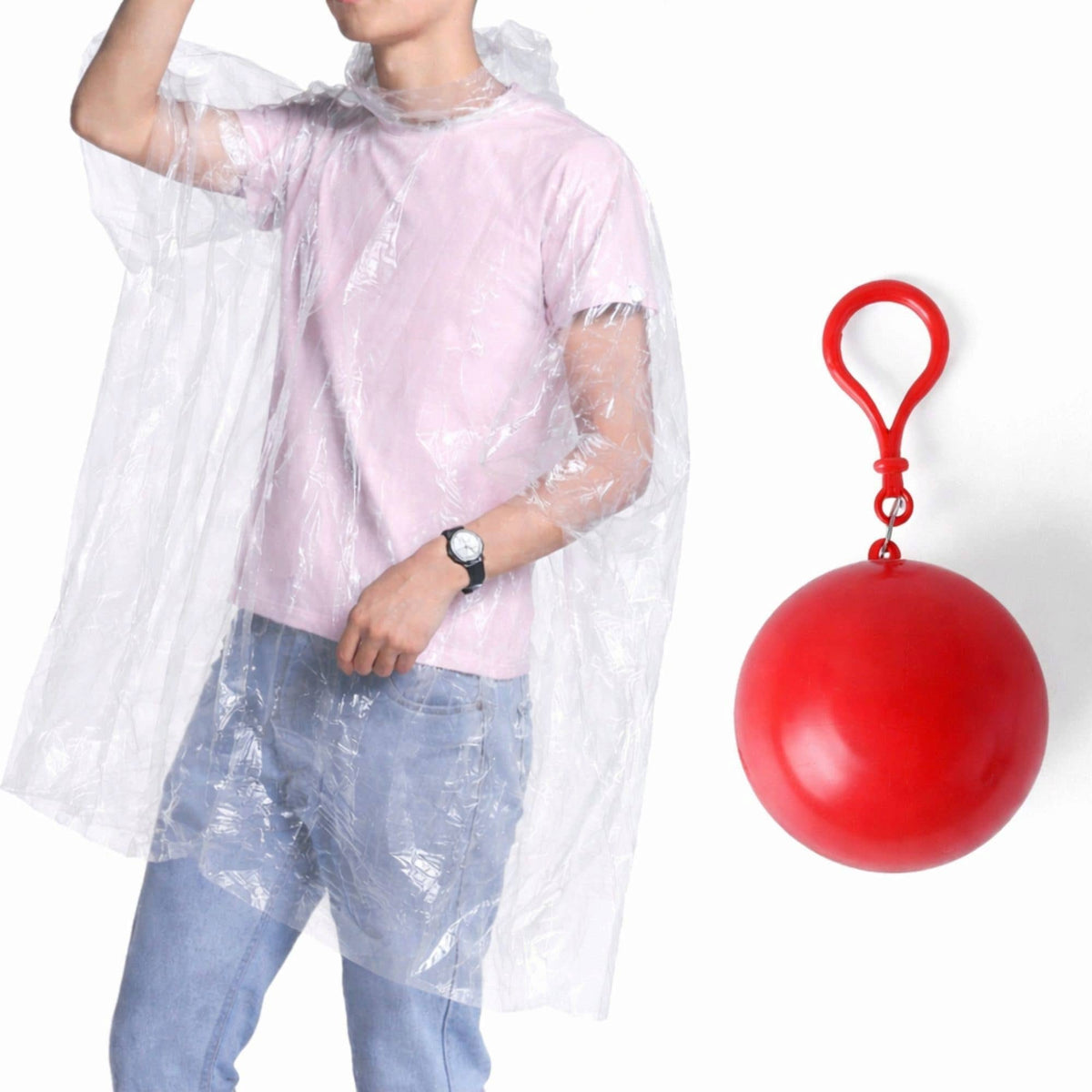 Rain Poncho in a Ball Countertop Display
