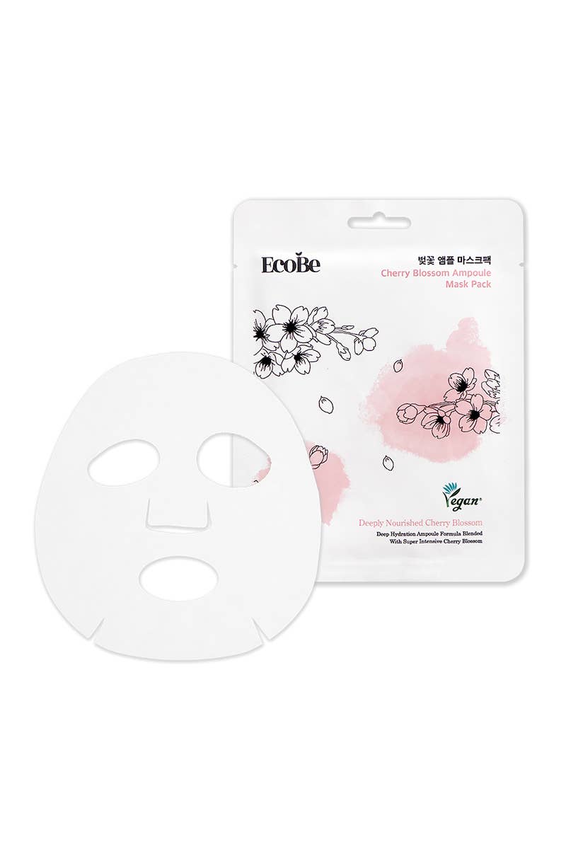 EcoBe Cherry Blossom Ampoule Mask Deeply Nourish - 10 pcs