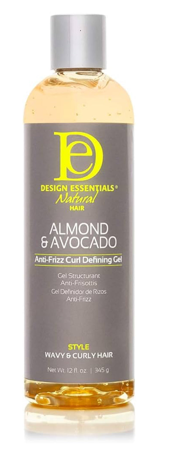 Design Essentials Natural Almond & Avocado Anti-frizz Curl Defining Gel, white, 12 Fl Oz