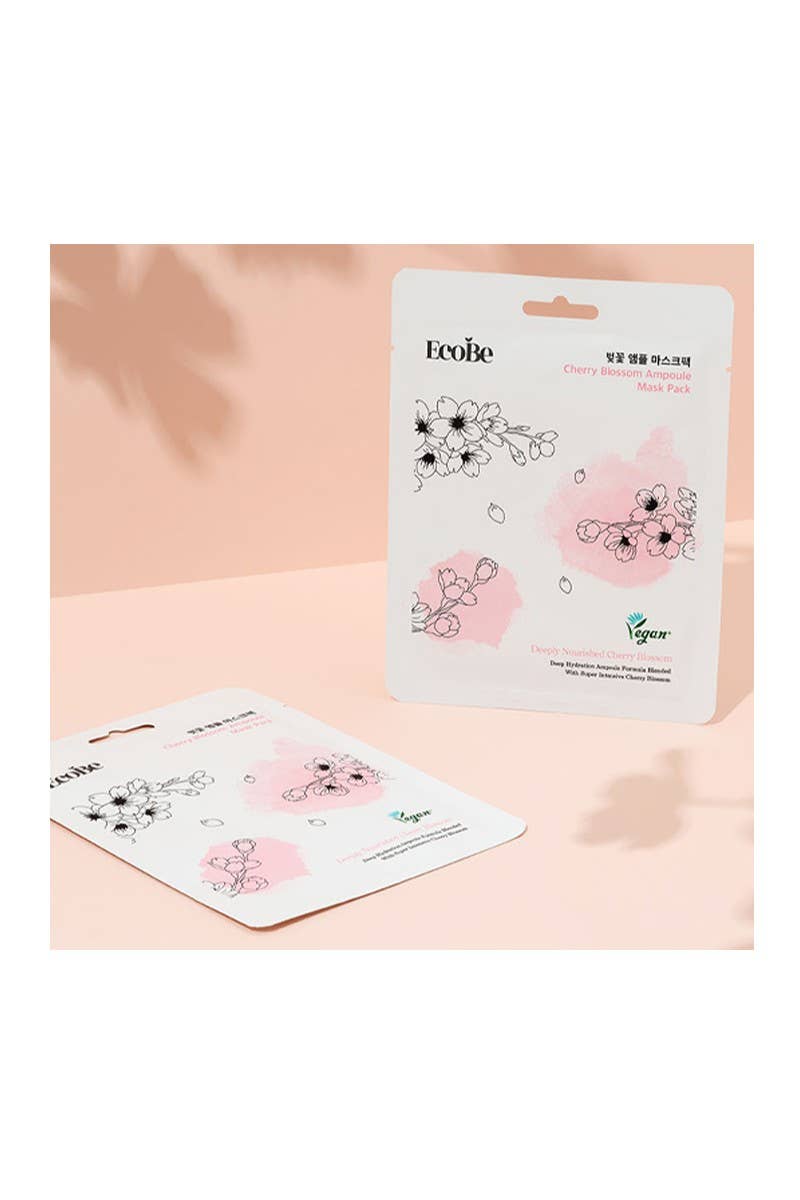 EcoBe Cherry Blossom Ampoule Mask Deeply Nourish - 10 pcs