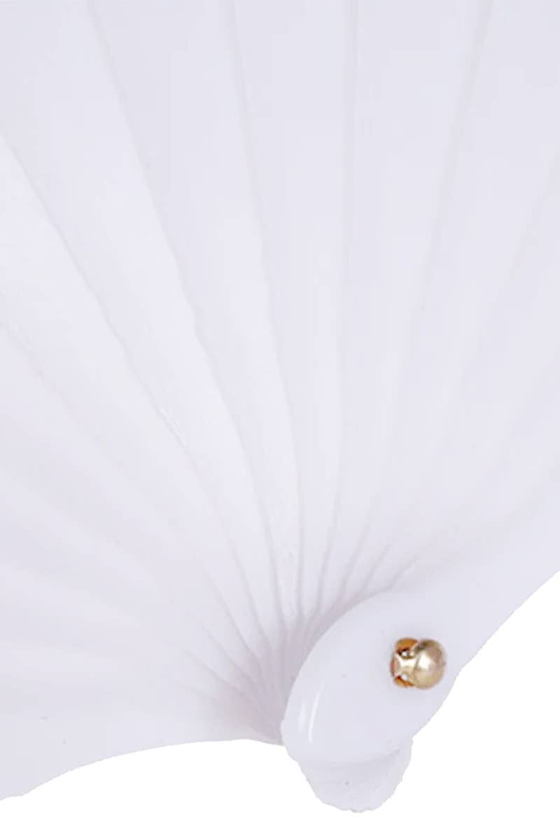 Rainbow Pride White Frame Hand-Held Folding Fan