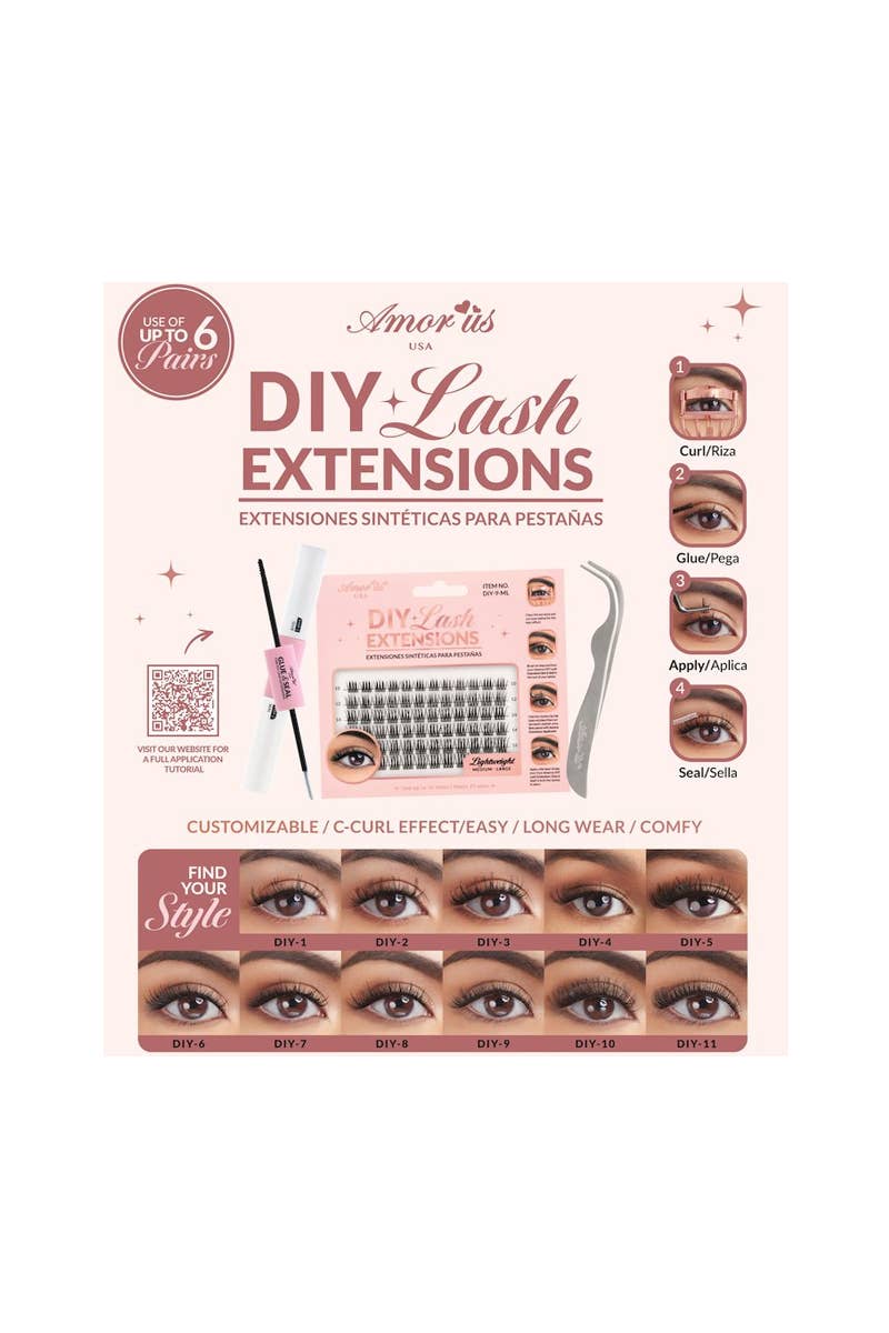 AMORUS DIY-11-ML DIY Lash Extensions - 6 sets