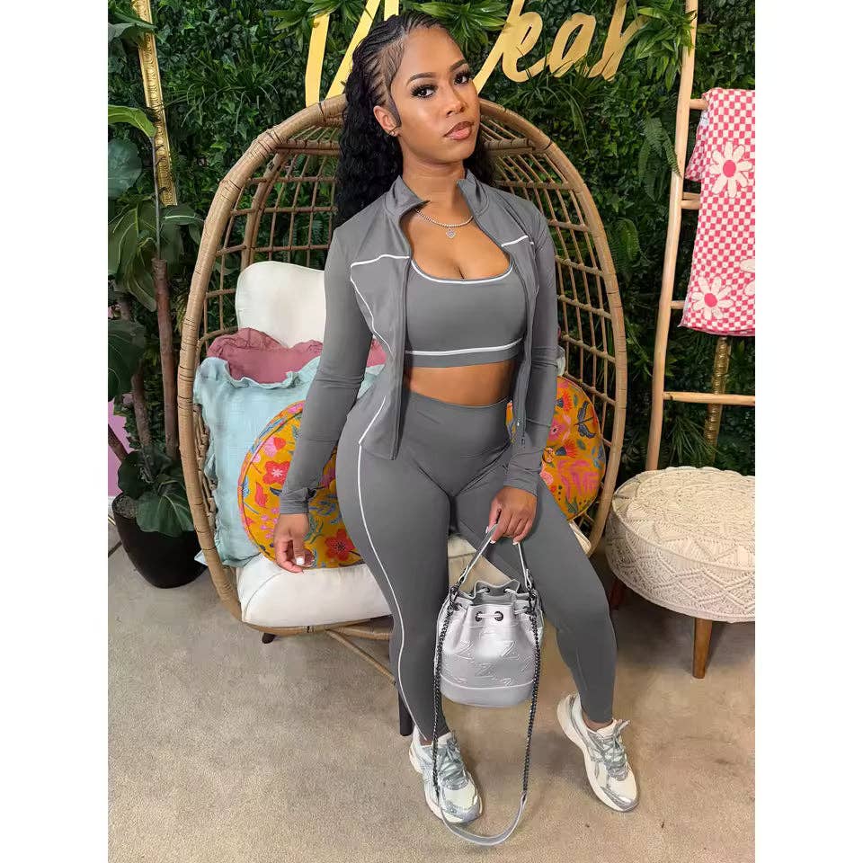 FASHION 3-Piece Activewear Set – Sports Bra, Leggings & Zip Jacket MB5038-clothes