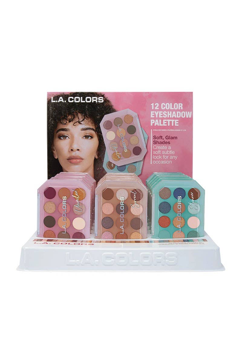 LA Colors CPD525 12 Color Eyeshadow Display Set - 18 pcs