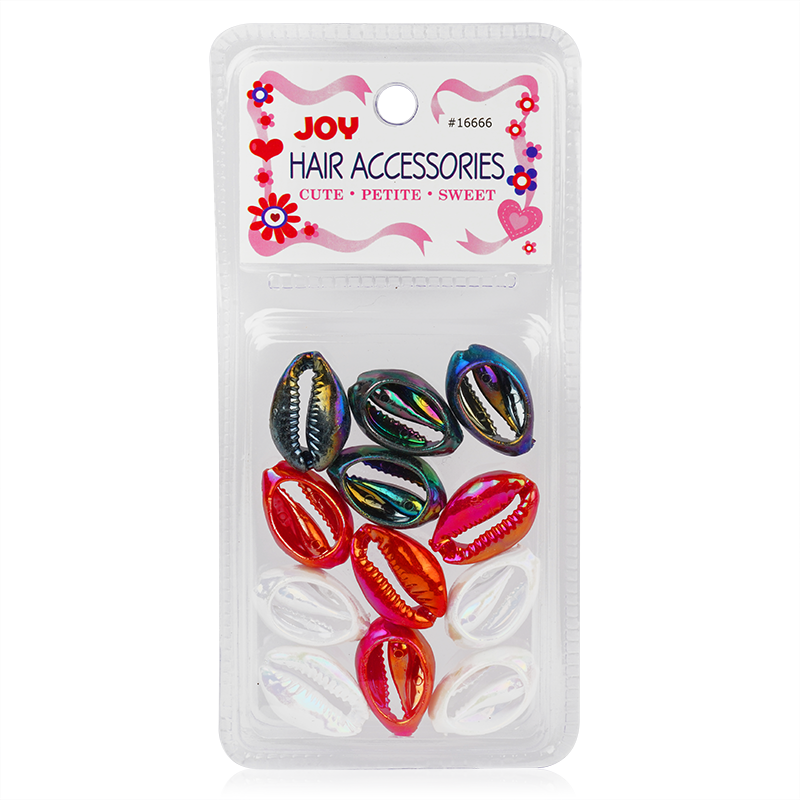 Joy Sea Shell Beads, 12 Count, Hologram Mix