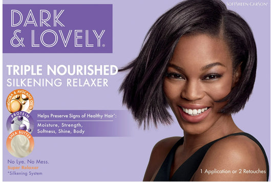 Dark and Lovely Triple Nourished Shine Enhancing, No-Lye Hair Relaxer, for All Hair Types