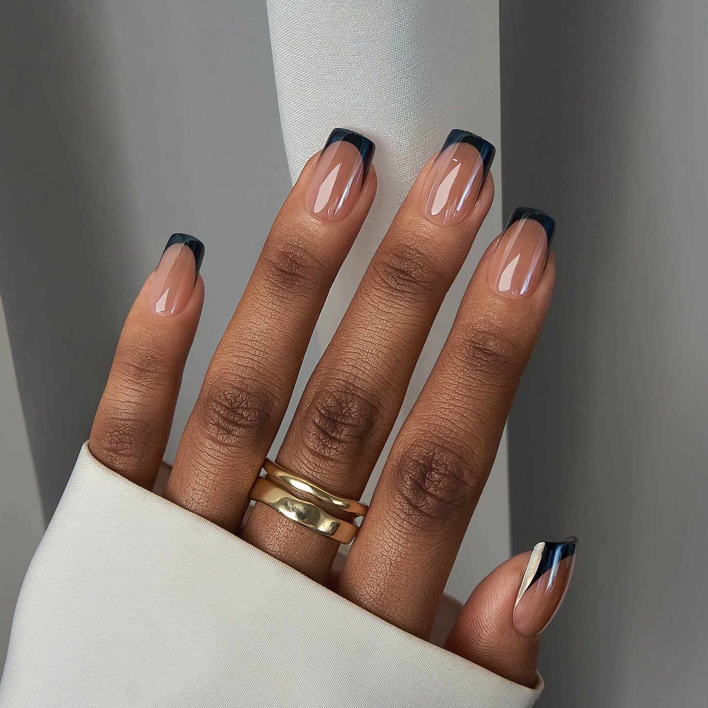 Press On Nails for Dark Skin Tone- Nude Fake Nails for Women