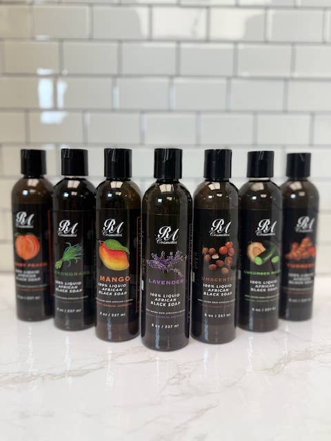 100% Liquid African Black Soap, Lavender - 8oz