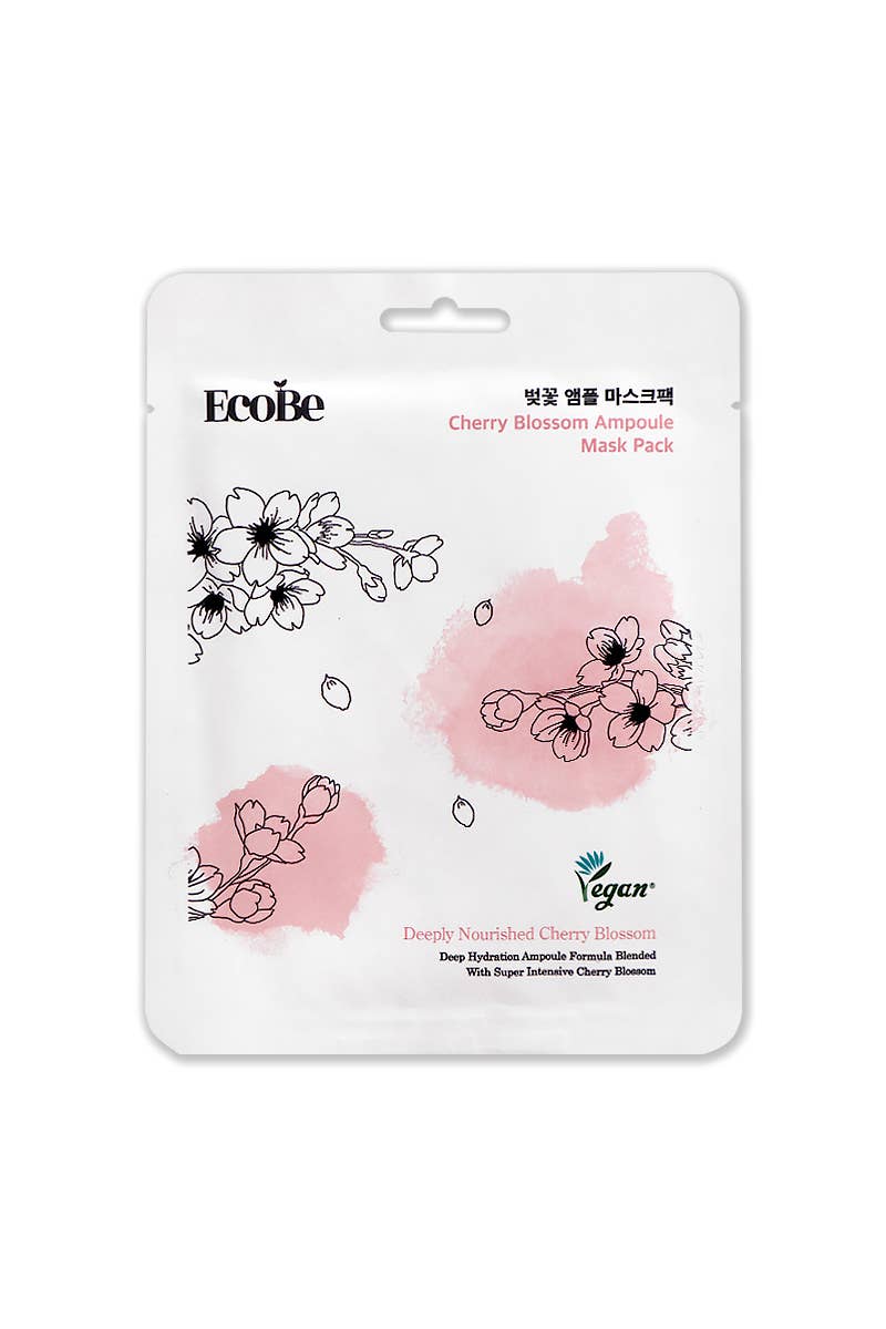 EcoBe Cherry Blossom Ampoule Mask Deeply Nourish - 10 pcs