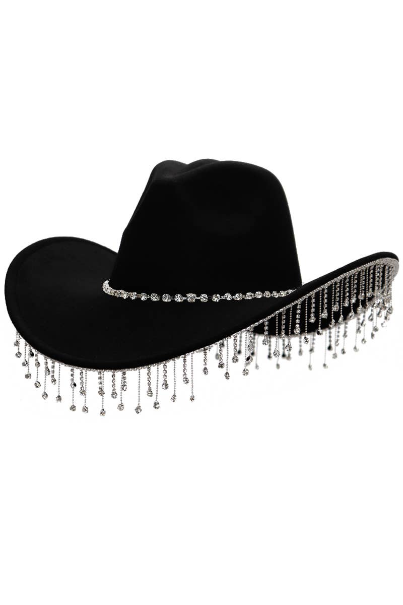 Crystal Bling Rhinestone Chain Fringe Trim Cowboy Hat
