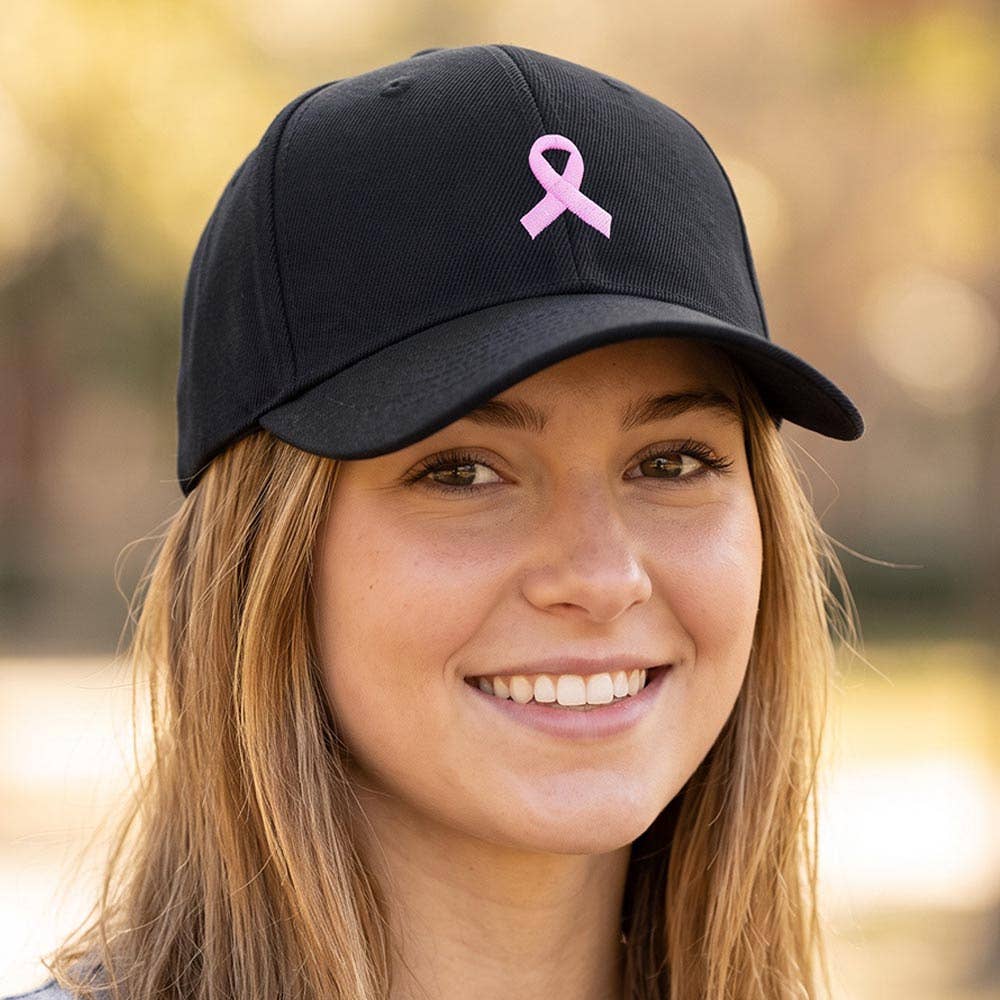 Pink Ribbon Awareness Embroidered Baseball Cap
