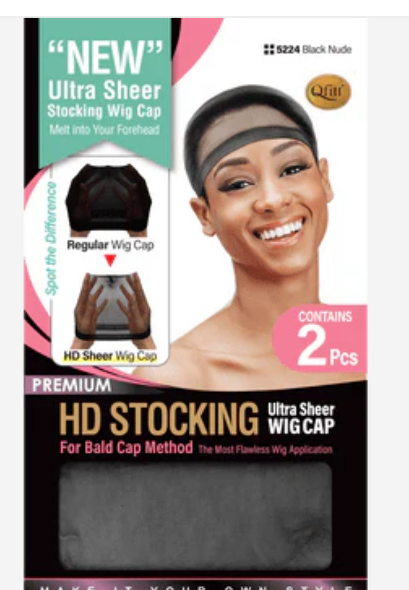 HD ULTRA SHEER STOCKING WIG CAP / BLACK