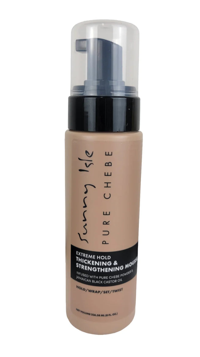 Sunny Isle Pure Chebe Extreme Hold Thickening & Strengthening Mousse 8 oz