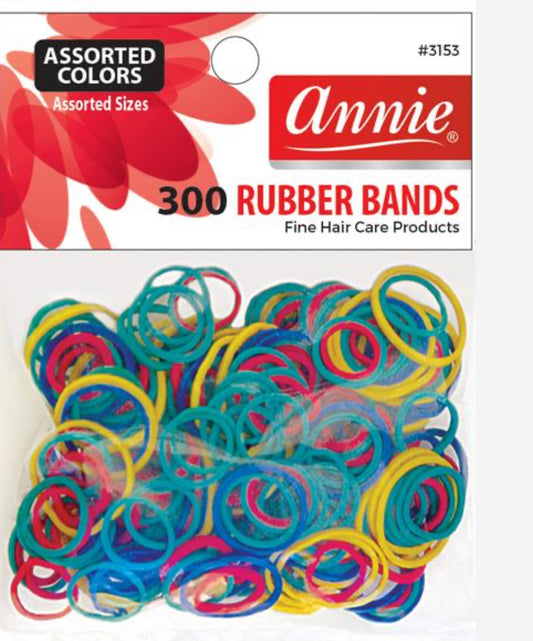 ANNIE 300PC RUBBER BANDS ASSORT COLOR & SIZE