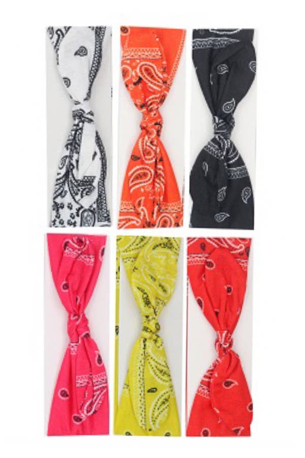 Paisley Patterned Turban Front Twist Knot Head Band