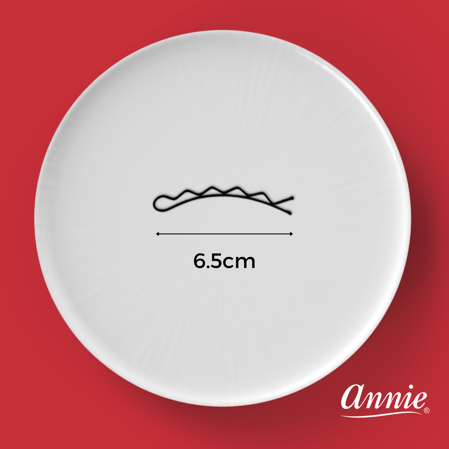 Annie 6.5cm Big Curve Bobby Pin 6ct Black