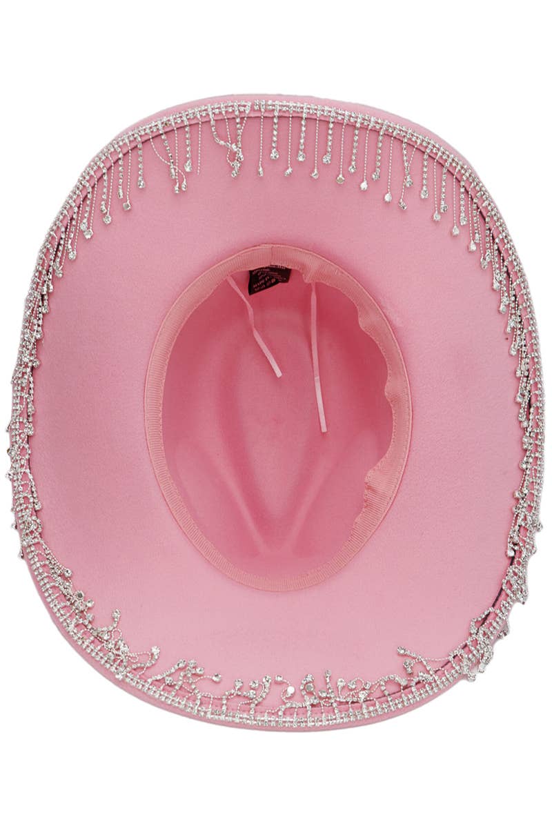 Crystal Bling Rhinestone Chain Fringe Trim Cowboy Hat