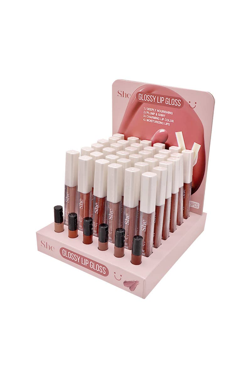 SHE LG1056 Nude Glossy Lip Gloss -