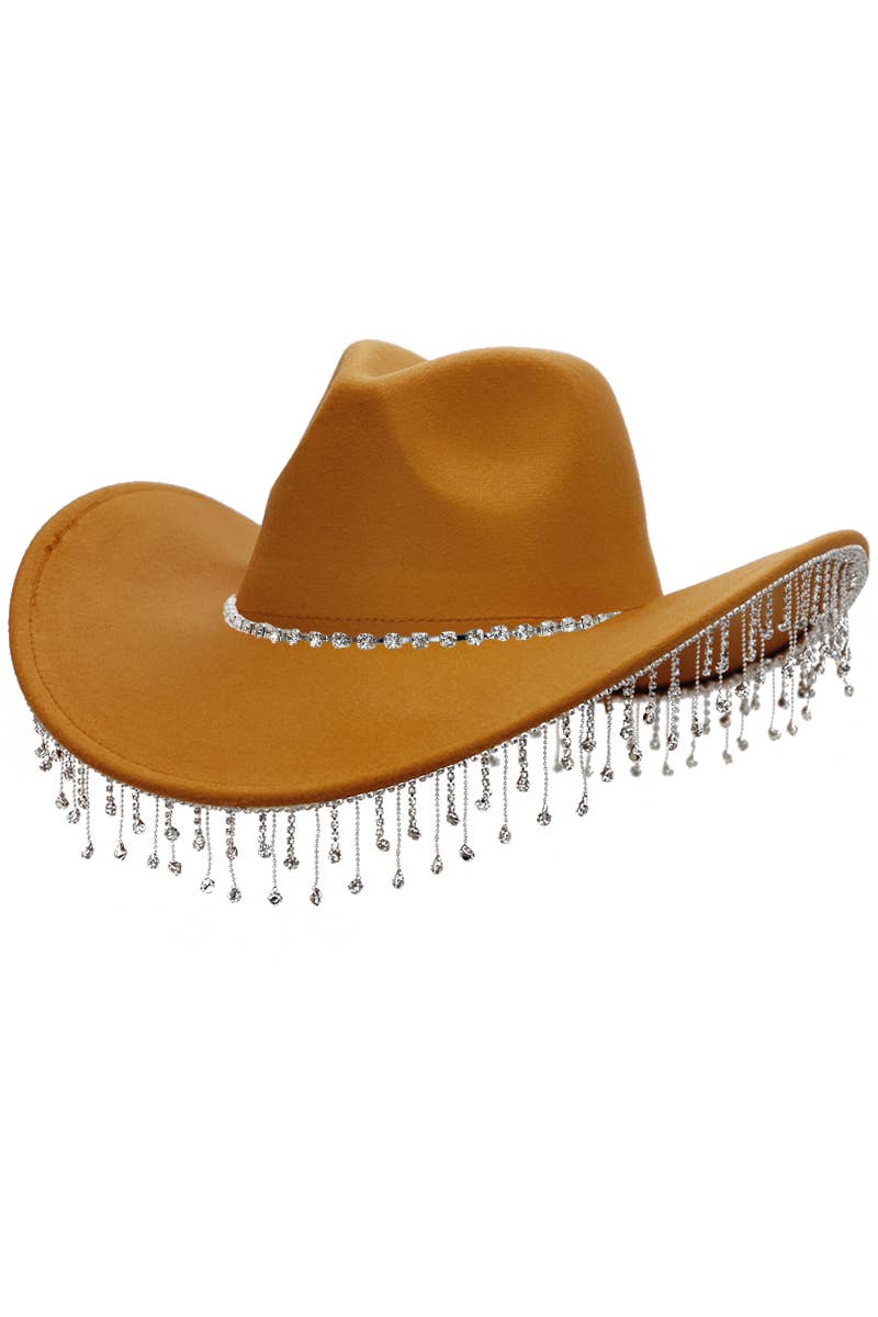 Crystal Bling Rhinestone Chain Fringe Trim Cowboy Hat