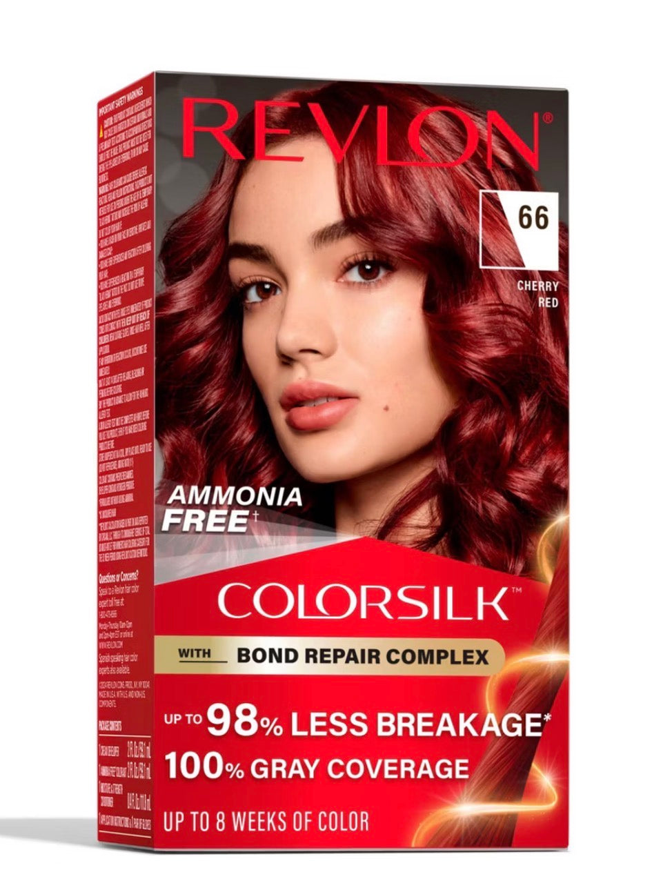 Revlon ColorSilk Permanent Hair Color with Bond Repair Complex - 66 Cherry Red - 4.4 fl oz