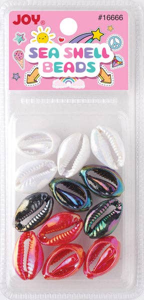Joy Sea Shell Beads, 12 Count, Hologram Mix