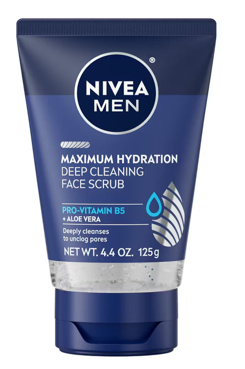 NIVEA Men Maximum Hydration Deep Cleaning Face Scrub with Aloe Vera - 4.4oz